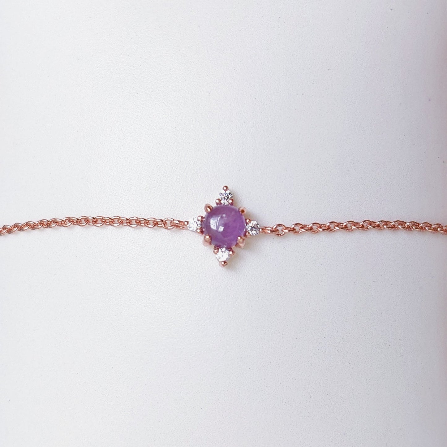 <transcy>Cabochon Sem-Precious Crystal Silver Bracelet</transcy>