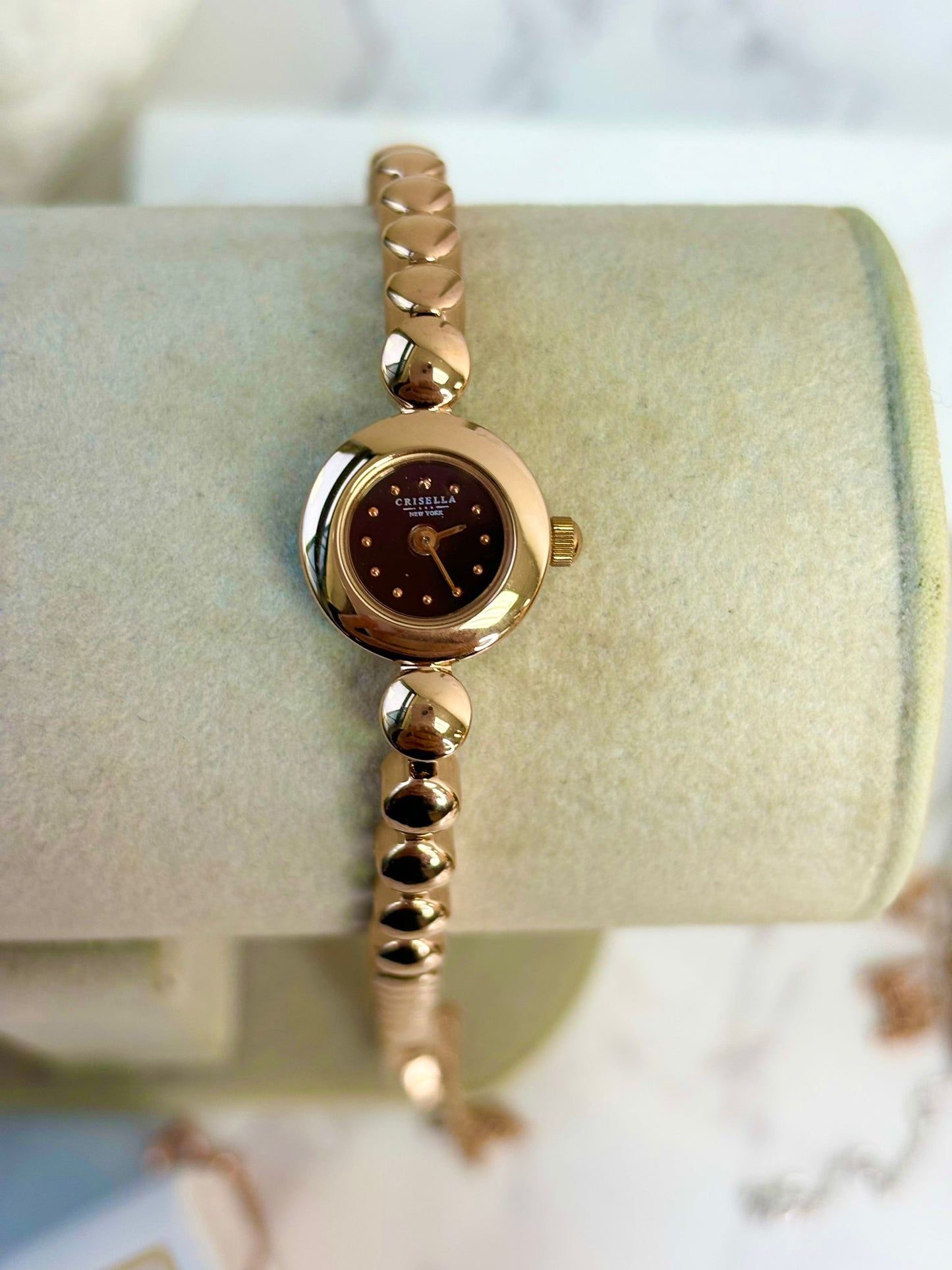 復古迷你錶盤手鏈式石英手錶