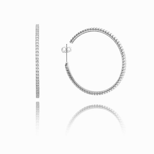 純銀圈圈耳環 (40mm )