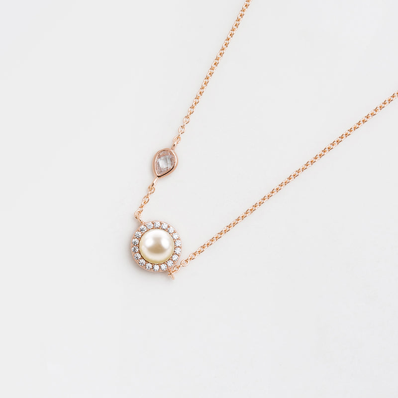 復古小巧鋼織帶石英手錶配珍珠手鏈套裝