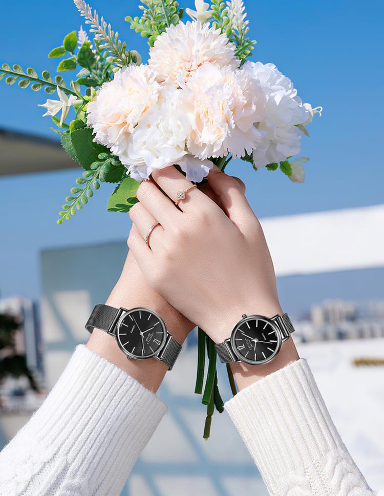 <transcy>Modern Mesh Couple Watches Set</transcy>