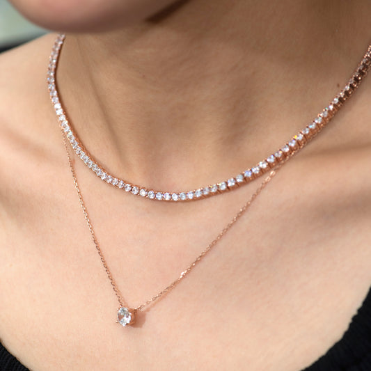 閃爍鑲鋯石永恆項鏈