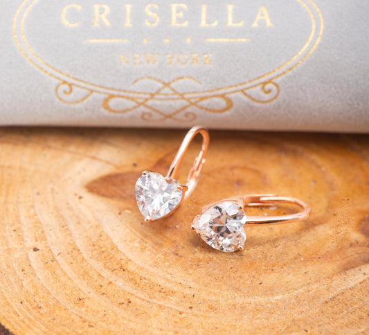 99元加購首飾輕奢心形鋯石鑲嵌U型耳環