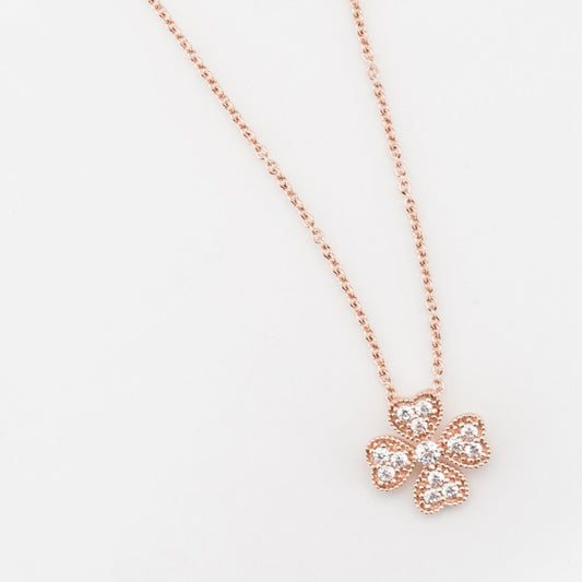 四葉草純銀鋯石項鏈