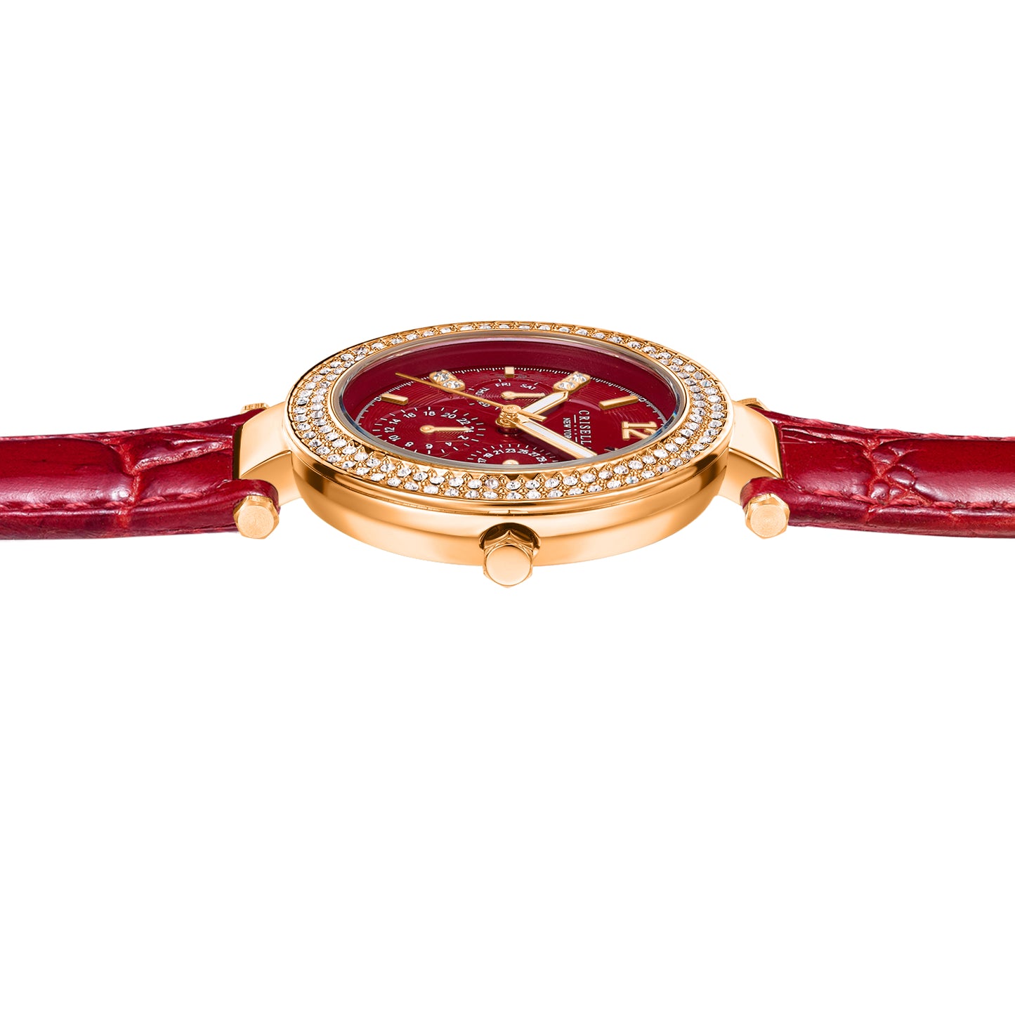 Shimmering Zircon Strap Quartz Watch