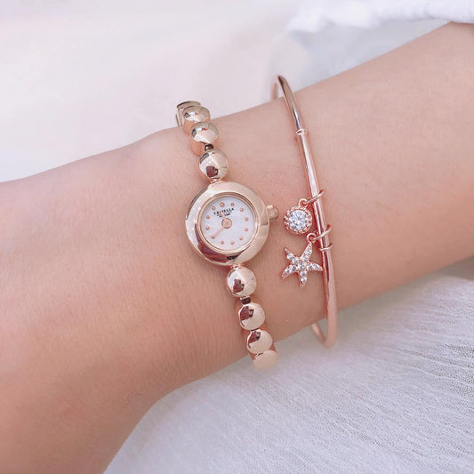 復古迷你錶盤手鏈式石英手錶