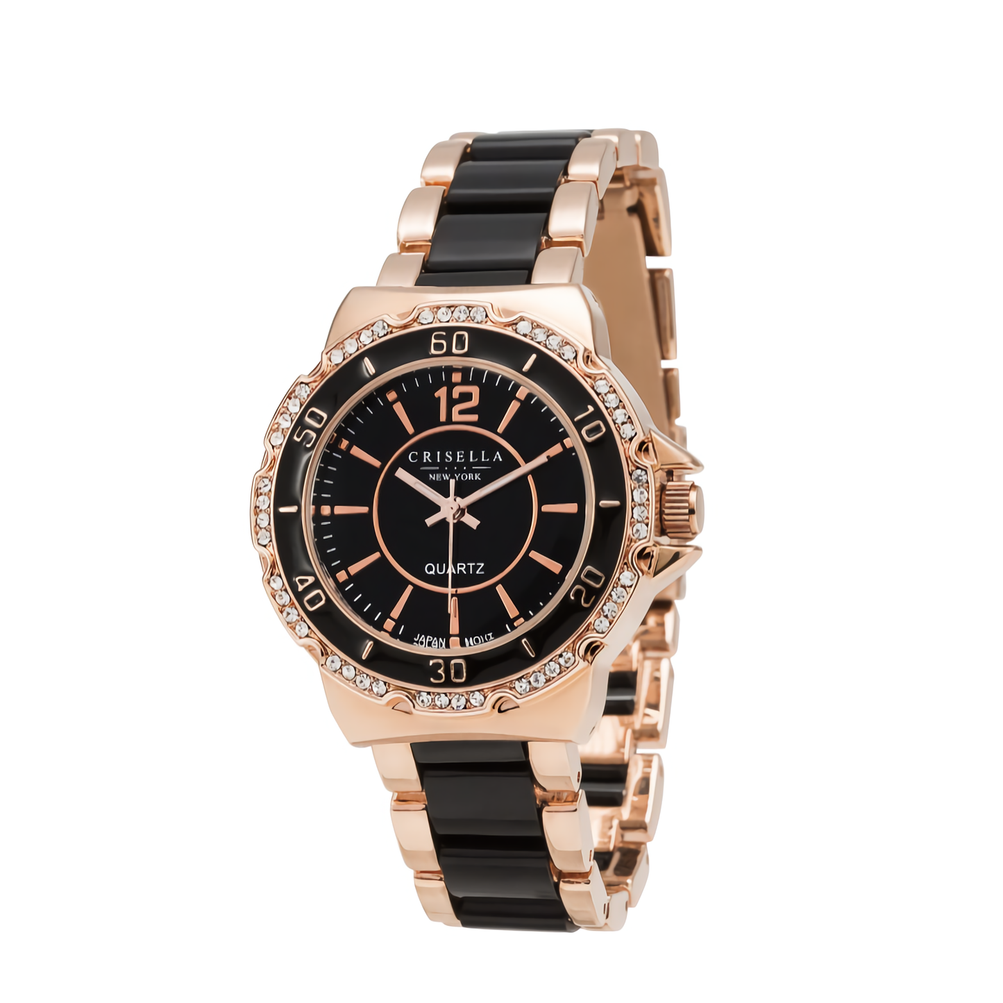 時尚拼色金屬石英手錶