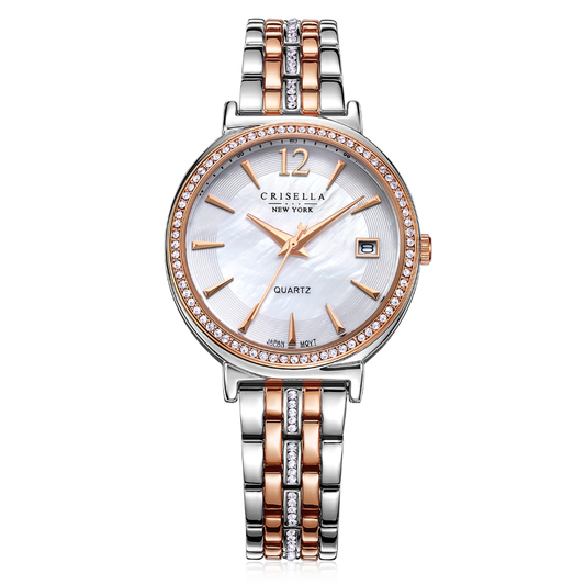 經典日曆金屬石英手錶