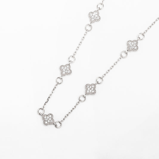 迷你丁香花純銀鋯石手鏈