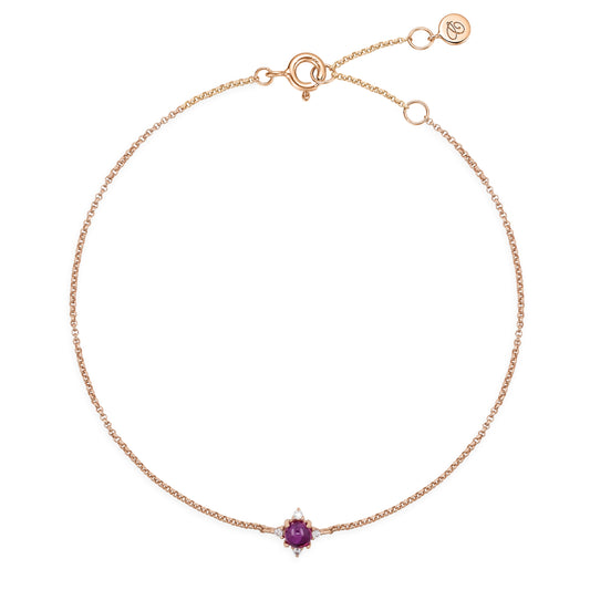 半圓半寶石純銀手鏈