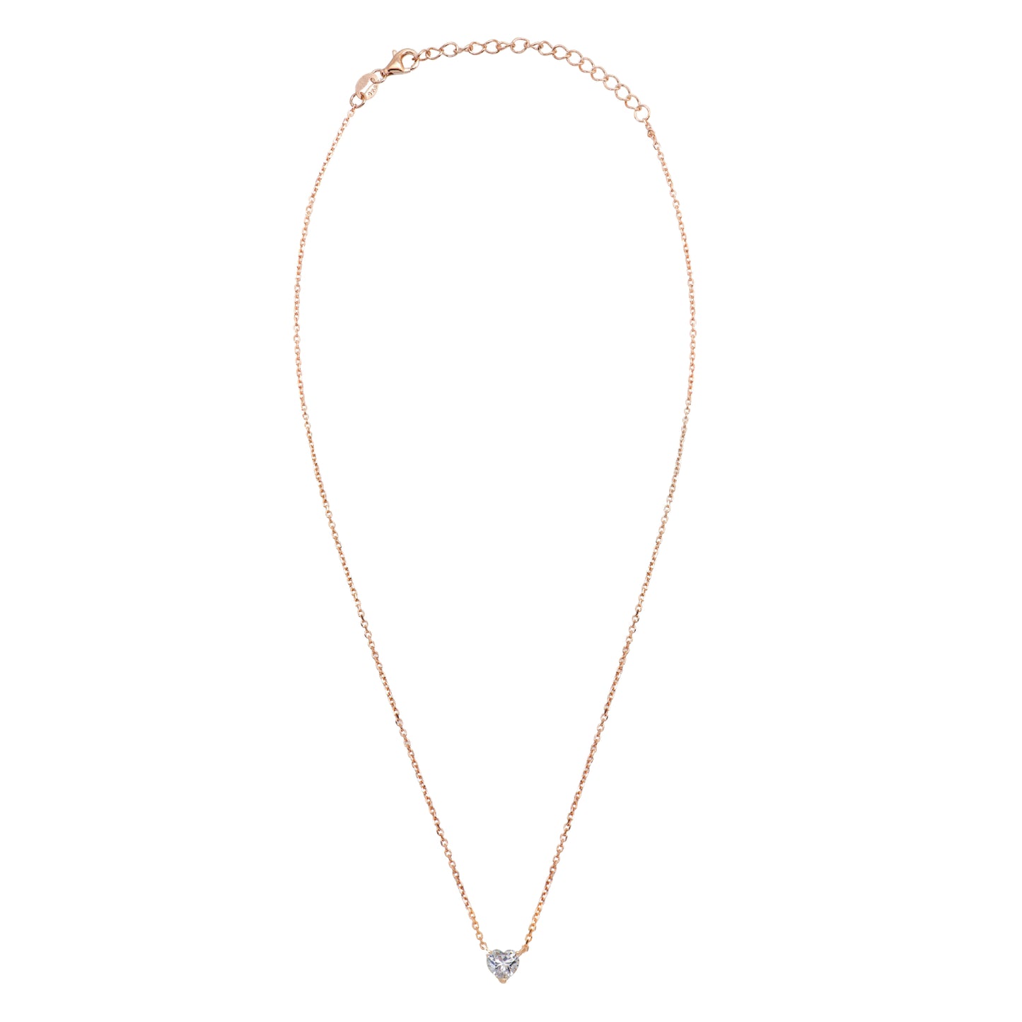 <tc>Silver Necklace with Heart-shape Cubic Zirconia Crystal</tc>