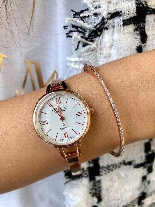 時尚手鐲式石英手錶