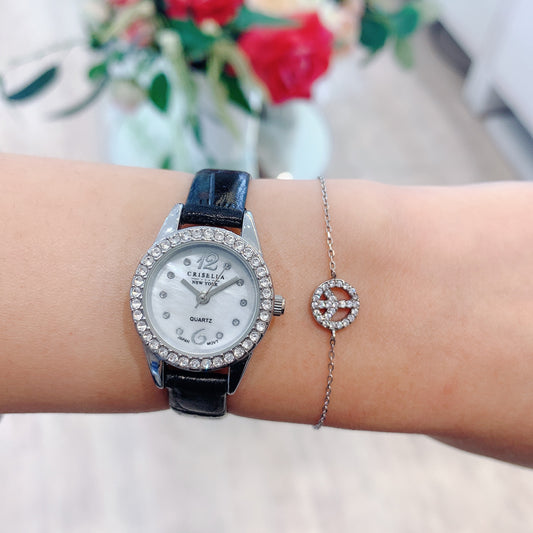 純銀和平標誌手鏈