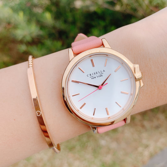 少女蝴蝶結皮革手錶