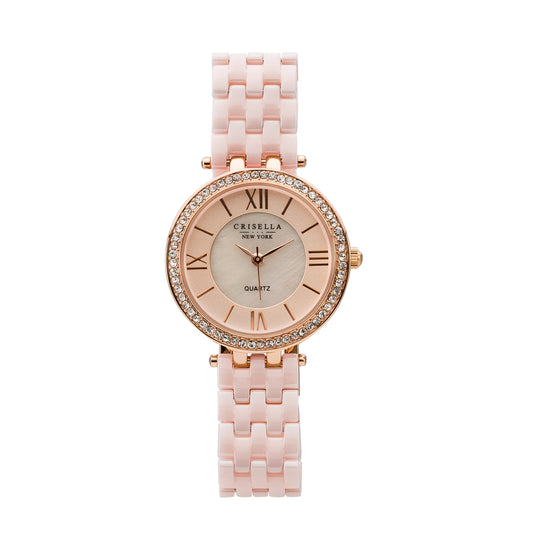 閃爍高貴陶瓷石英手錶