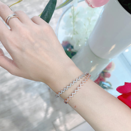 V型閃爍鋯石手鐲