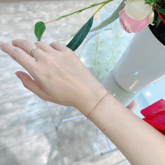 復古圓鑲鋯石滑扣手鏈