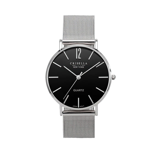 經典簡約鋼織帶石英男女手錶