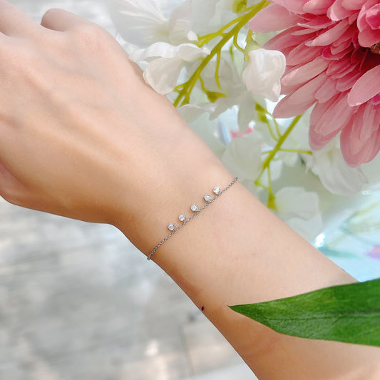 復古閃耀純銀鋯石手鏈