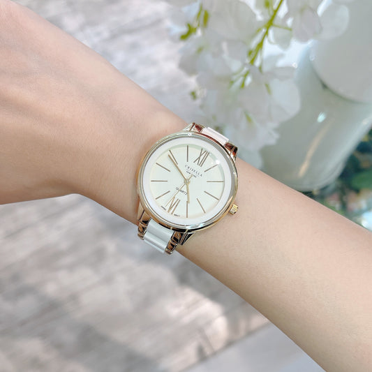 簡約時尚拼色石英女士手錶