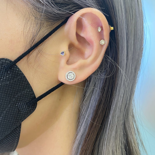 “光環”純銀鋯石耳環