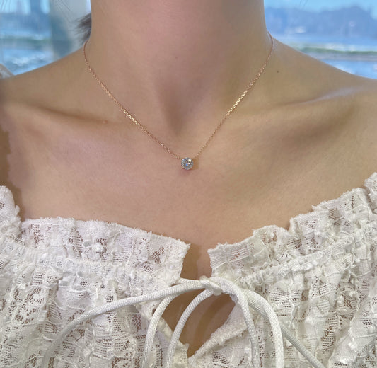 八心八箭鋯石純銀項鏈