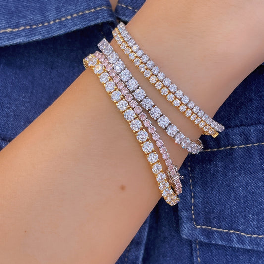 滿鑽閃爍純銀手鍊2.5mm