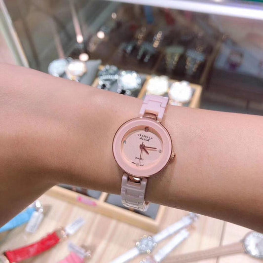 雅緻小巧陶瓷石英女士手錶