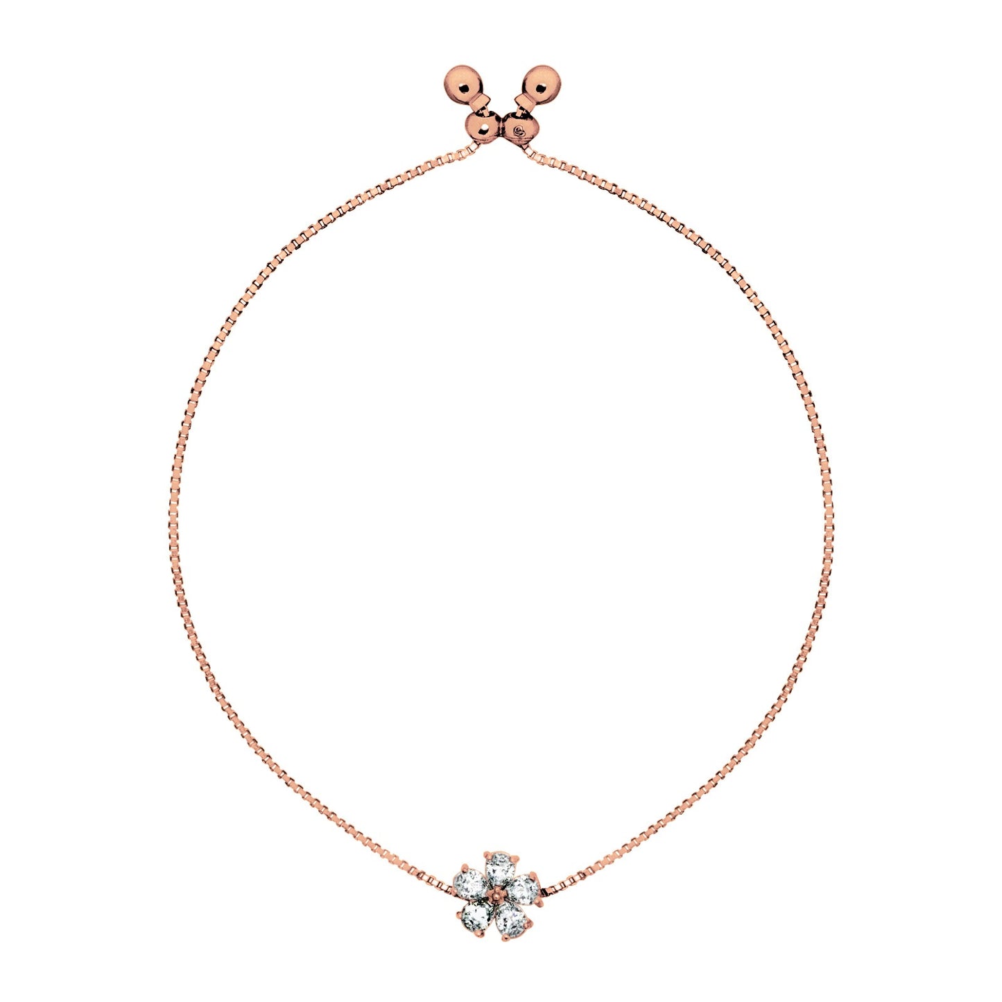 純銀五瓣花鋯石手鏈