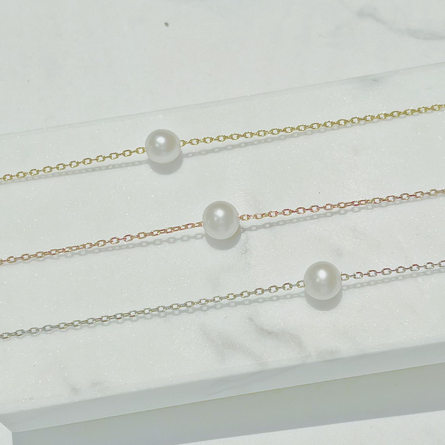 簡約珍珠純銀手鏈