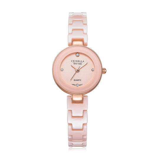 雅緻小巧陶瓷石英女士手錶