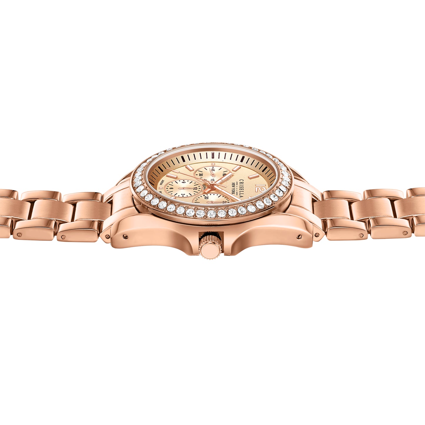 時尚型格鋯石石英手錶