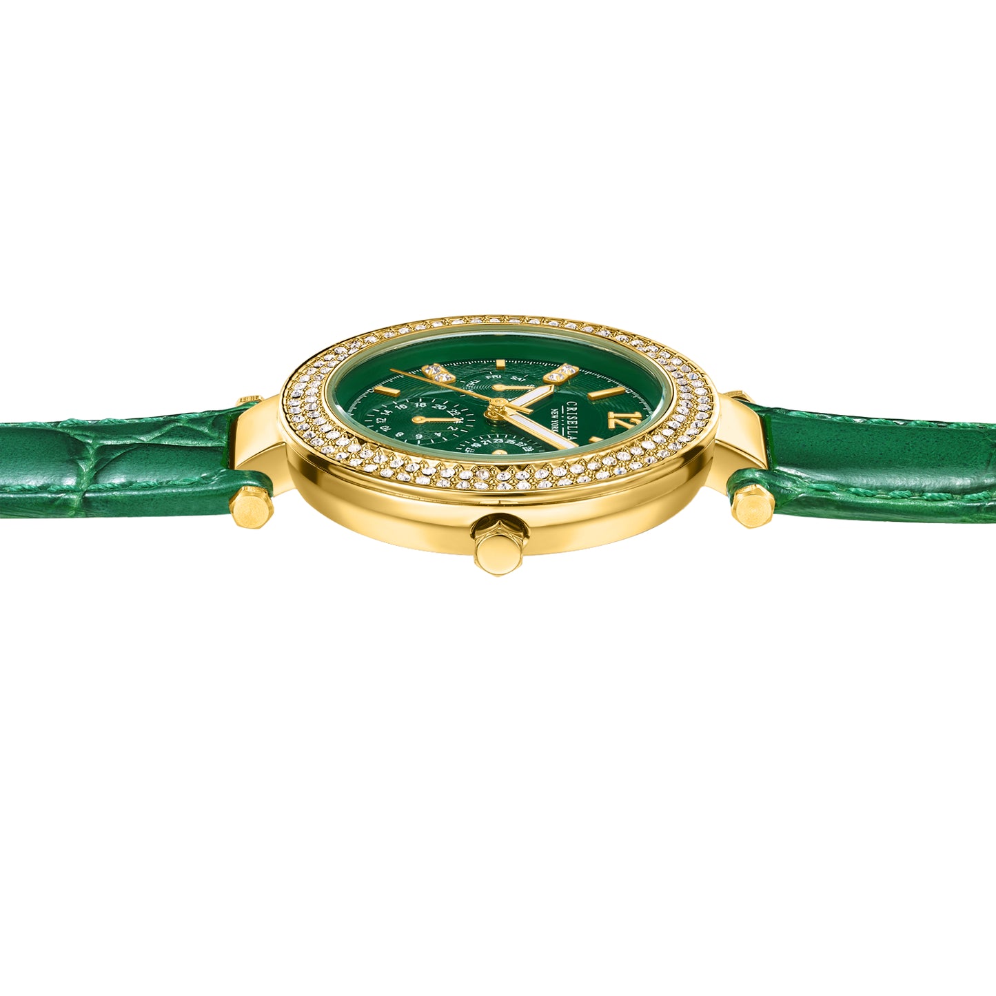 Shimmering Zircon Strap Quartz Watch