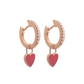 <tc>Silver Red Enamel Heart Charm Earrings</tc>