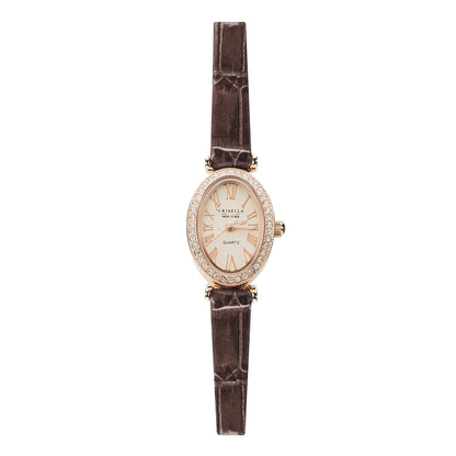 <transcy>Mini Oval Leather Strap Watch</transcy>