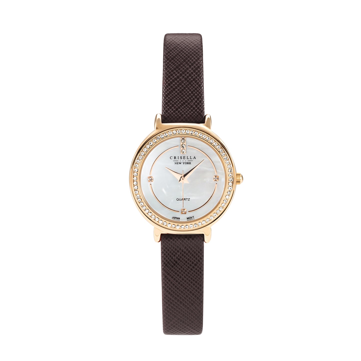 <transcy>Elegant Crystal Leather Watch</transcy>