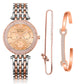 Classic Glitter Metal Watch with Glitter Bracelet Bracelet Set