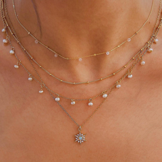 Satellite Sterling Silver Clavicle Chain
