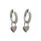<tc>Silver Drop Heart Charm Earrings</tc>