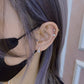 <transcy>Crystal Solitaire Pave Huggie Earrings</transcy>