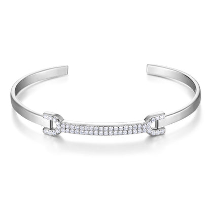 T型純銀閃爍鋯石手鐲