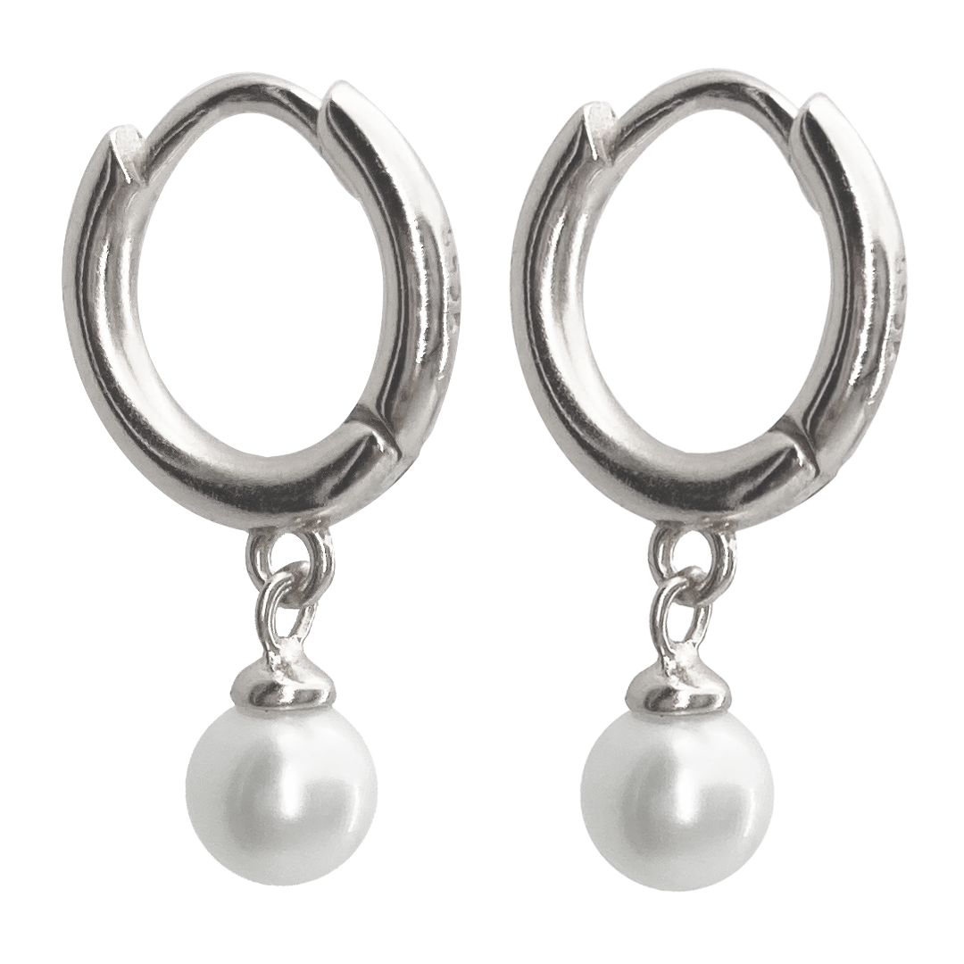 <transcy>V with Pearl Necklace with Pearl Drop Hoop Earring Set</transcy>