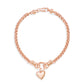 <tc>Woven Chain Bracelet with bubbly heart charm</tc>