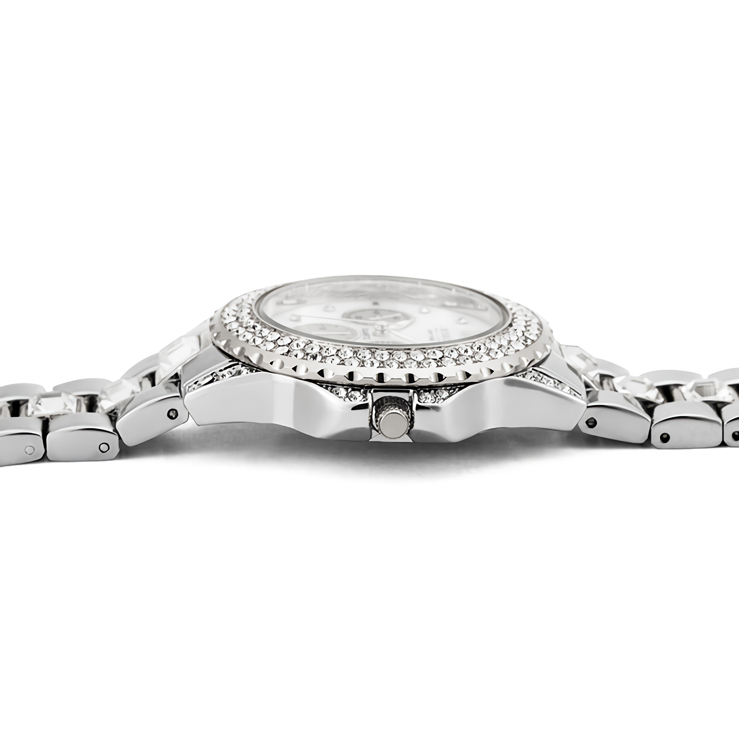 時尚閃爍鋯石金屬石英手錶