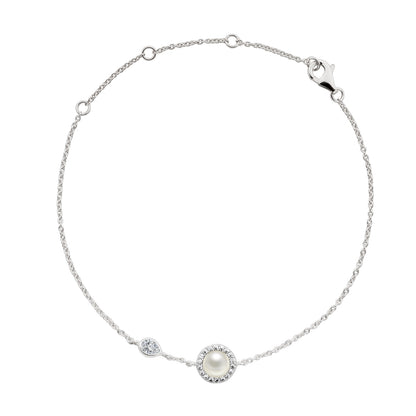 <transcy>Silver Pearl Bracelet</transcy>