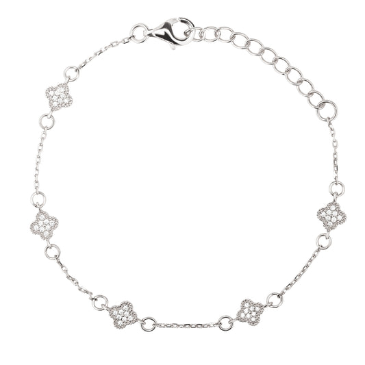 迷你丁香花純銀鋯石手鏈