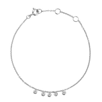 <transcy>Silver Dangle Bezel Crystal Bracelet</transcy>