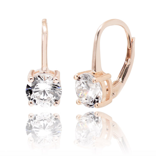 復古圓形鋯石純銀鋯石耳環