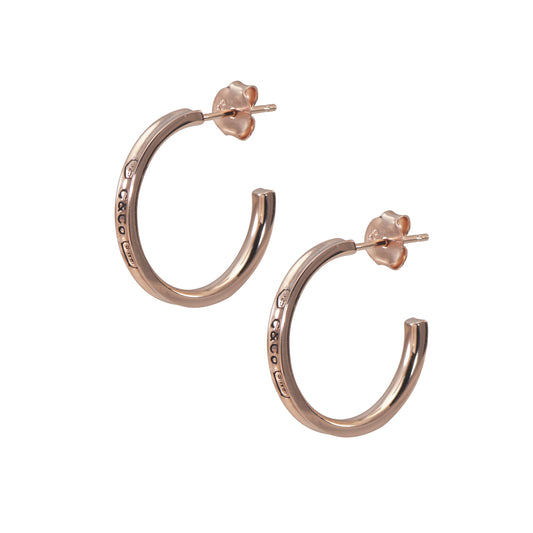 簡約經典刻字純銀耳環