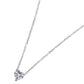 <tc>Silver Necklace with Heart-shape Cubic Zirconia Crystal</tc>